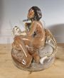 Goldscheider ceramic sculpture with girl and leopard