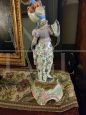 Pair of 19th century porcelain statues with characters