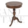 Antique round side table with turned central leg