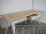 Vintage kitchen table in white lacquered fir wood, 1970s