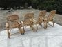 Set of 4 vintage bamboo armchairs