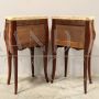 Pair of antique wavy and inlaid Napoleon III bedside tables