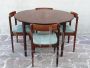 Vintage table and 4 chairs in rosewood, Dino Cavalli for Tredici srl, Pavia, 1970s