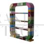 Art Deco style double-sided bookcase in multicolored Murano glass