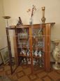 70's solid walnut display cabinet