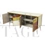 Sideboard with 4 colored glass doors in vintage style