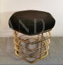 Vintage spiral stool in brass and velvet, 1950s