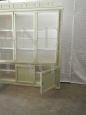 Vintage country display bookcase in green paint