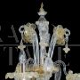 Floor lamp in Murano glass finely crafted with 24 kt gold