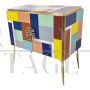 Design small sideboard with two colored glass doors