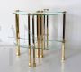 Modular design coffee table in glass and brass