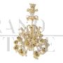 Rezzonico chandelier in Murano glass with gold leaf