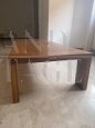 Vintage rectangular living room coffee table in Italian walnut wood