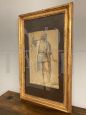 Antique sketch drawing of a 19th century nobleman in period costume