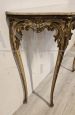 Piedmontese console with mirror in lacquered and gilded wood