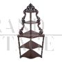 Antique corner étagère whatnot bookcase with 5 open shelves