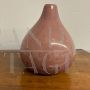 Vintage pink Murano glass vase with bubbles, mid 20th century