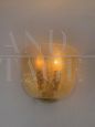 Single wall light in Murano glass and brass signed De Majo