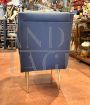 Mid-century modern Italian armchair in powder blue velvet