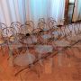 Set of 16 folding wrought iron chairs