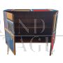 Vintage style two-door sideboard in multicolor glass