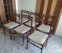 Set of 6 vintage 70's chairs with white skai seat                 
                            