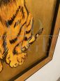 Contemporary painting with a tiger on a gold background, 20th century