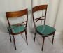 Pair of Melchiorre Bega chairs in green skai leather, 1950s