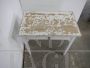 Vintage white wooden small table with drawer