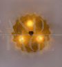 Ceiling light attr. Seguso in ocher Murano glass, 1960s         