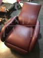 Lady Zanuso style vintage reclining armchair in leather