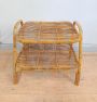 Bonacina style two-tier bamboo coffee table, 1970s