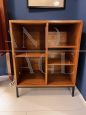 Teak wood vintage open bookcase, Italy 1960s