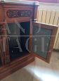 Antique sculpted sideboard with 2 doors and white marble top, early 19th century