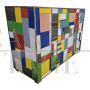 Multicolored glass chest of drawers with 4 drawers