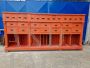 Large orange vintage industrial drawer unit