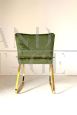 Design cantilever office chair in golden steel and green velvet, Italy 1970s