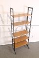 1960s modern vintage Swedish bookcase with 4 shelves, restored