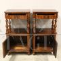 Pair of antique Louis Philippe bedside cabinets in walnut, 19th century Italy