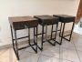 Vintage industrial stools with antique woods