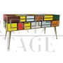 Design low coffee table in colored glass