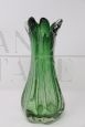 Vintage green Murano glass vase with bubbles, Italy 1960s