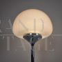 70s Reggiani style floor lamp in chromed metal and glass