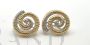 Vintage spiral earrings in yellow and white gold with diamonds         