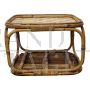 Low coffee table in woven bamboo and rattan