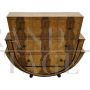 Art Deco dresser in walnut briar with rounded shape