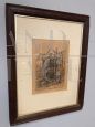 Antique English engraving from 1882 signed George Ernest depicting a postal station