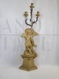 Three-branched candelabra with winged cherub, 20th century