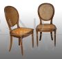 Set of six antique Napoleon III medallion chairs in Vienna straw