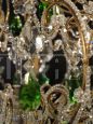 Florentine style chandelier with green crystal drops